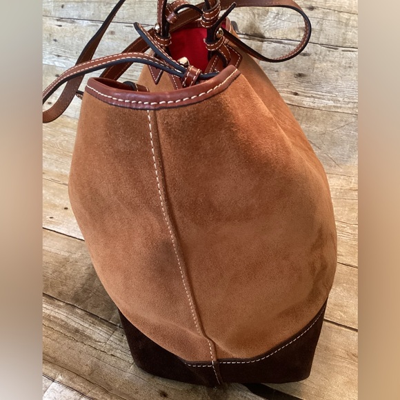Dooney & Bourke Brown Suede Leather Hobo Bag - Picture 6 of 8